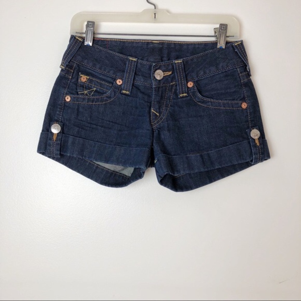 True Religion Cuffed Denim Shorts - 32
